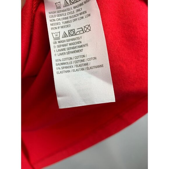 D&Co. Essentials Red Open Front Cardigan XS Long Sleeve Pockets Cotton Blend - Picture 3 of 5